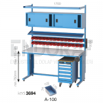 3694 KODLU YÜKSLEKLİĞİ AYARLANABİLİR SÜRGÜ DOLAPLI TAKIM ARABALI ELEKTRONİK ÇALIŞMA TEZGAHI