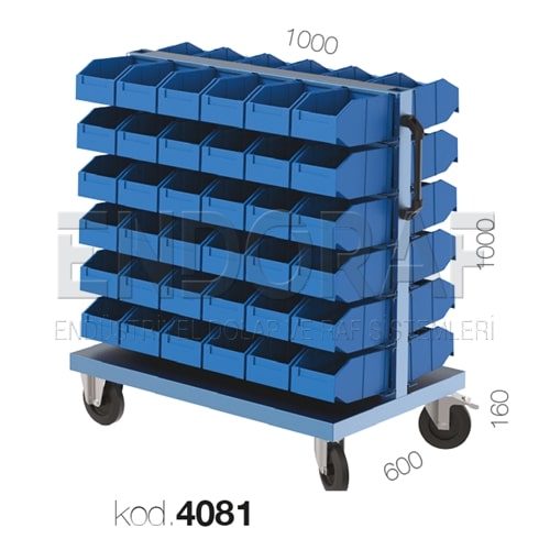 4081 KODLU 72 KUTULU TEKERLEKLİ ÇİFT YÖNLÜ AVADANLIK STANDI