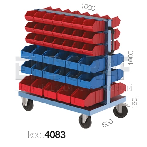 4083 KODLU 76 KUTULU TEKERLEKLİ ÇİFT YÖNLÜ AVADANLIK STANDI