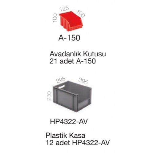 6370 KODLU 4 RAFLI, AVADANLIK KUTULU MAZELEME DOLABI