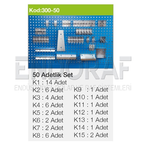 300-50 KODLU 50 ADET TAKIM ASMA KANCA SETİ